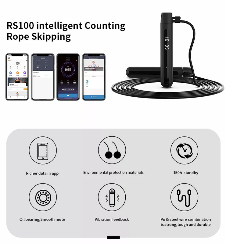 3M Verstelbare snelheid Smart Digital PVC Springtouw Smart Jumptouw Verstelbare Calorie Teller