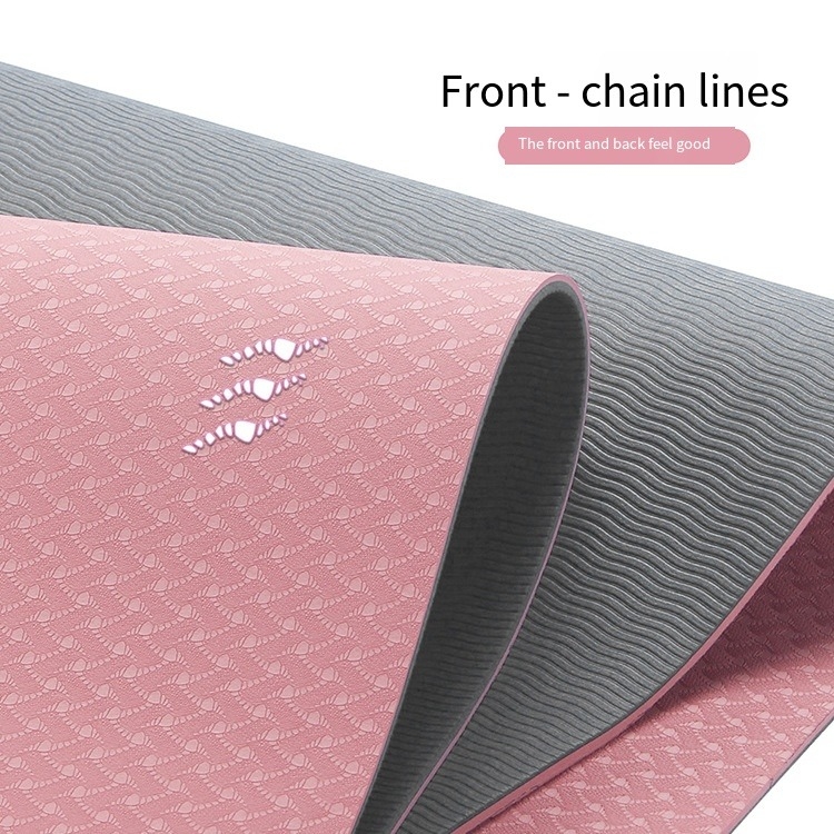 Custom Logo TPE Yoga en Pilates Mat door Urich Model EG0146 Roze Kleur 173cm Lengte